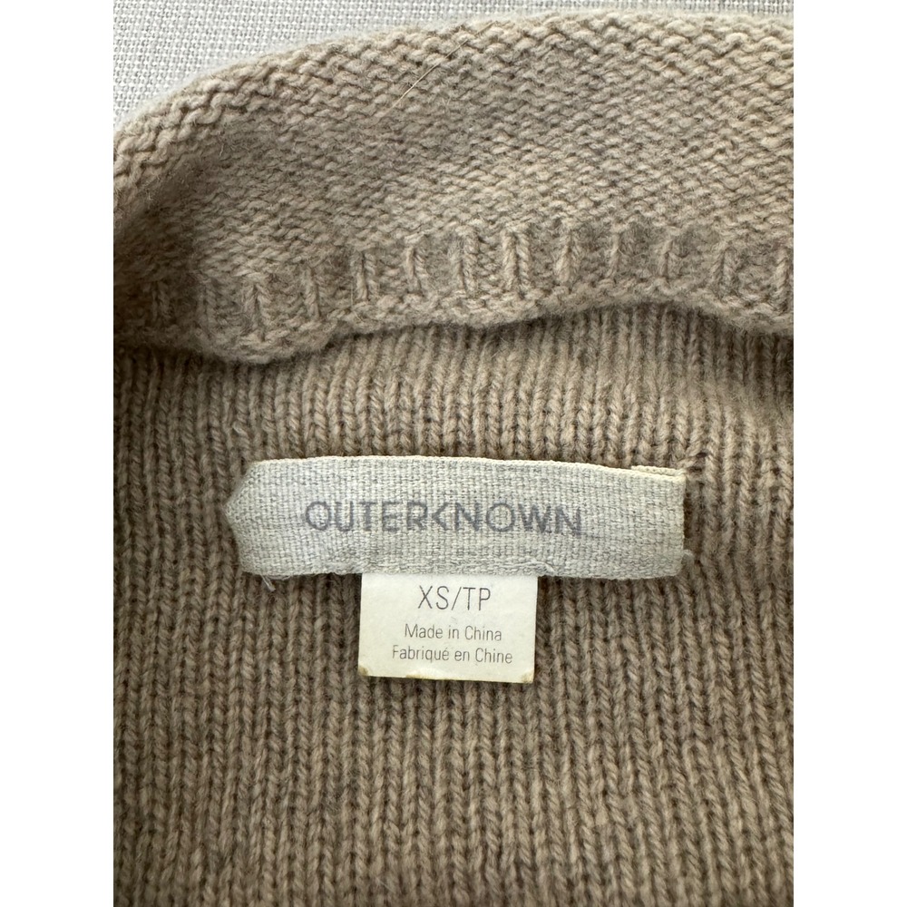 Outerknown Mockneck Cashmere/Wool Sweater Mens XS Tan/Oatmeal - Picture 5 of 8
